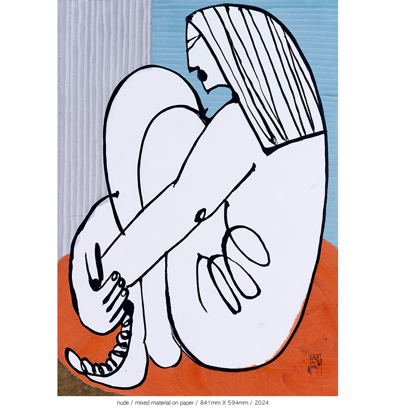 Jang Byeong Eun · Eastbrush · 张炳彥 · nude · mixed_material_on_paper · 841mm_x_594mm · 2024